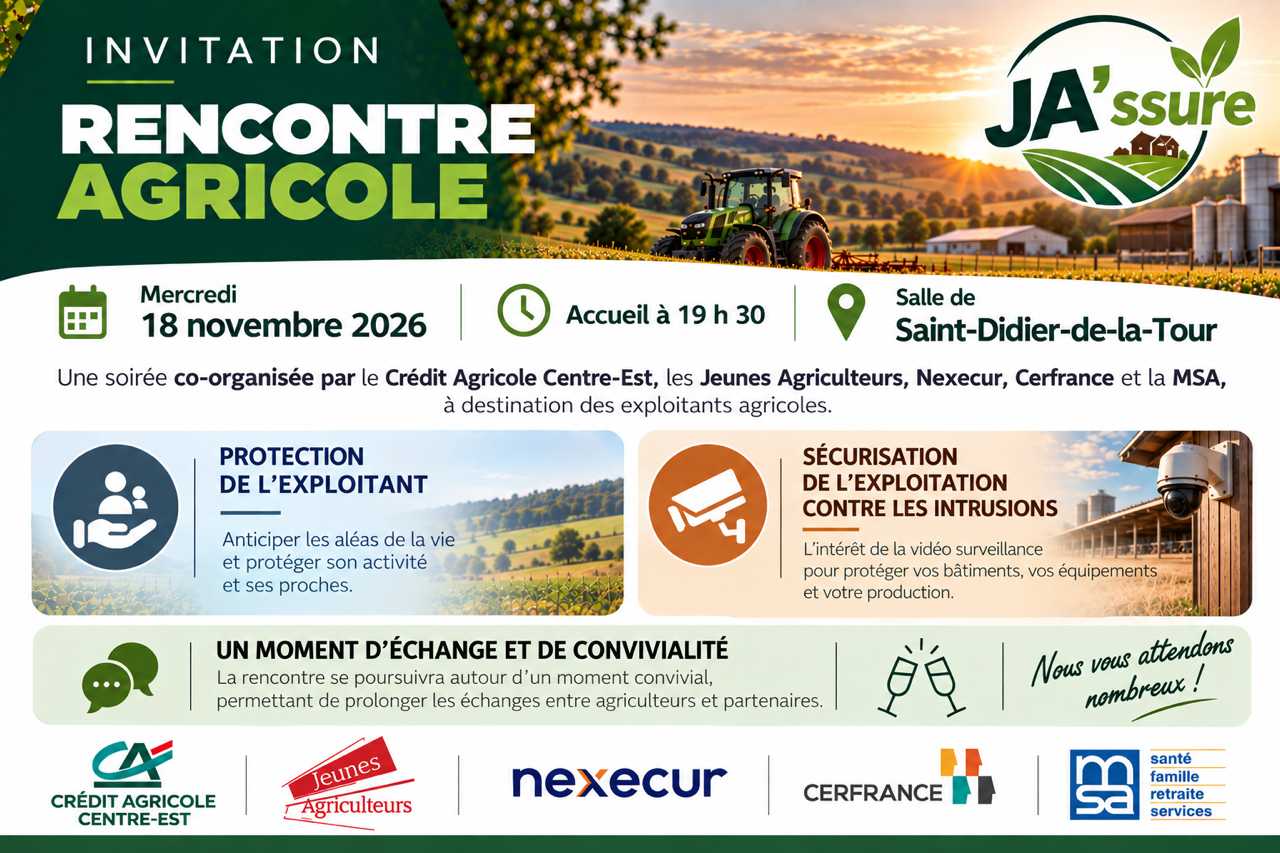 Invitation rencontre agricole JA'ssure